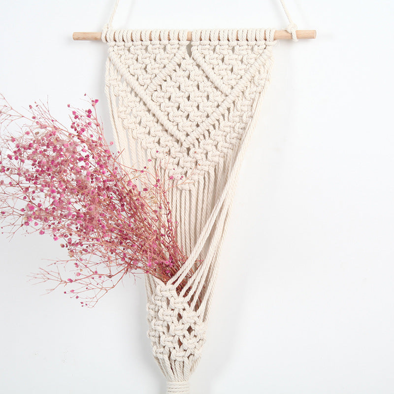 DecorOrnament™ Woven Cotton Net Bag Flower Basket