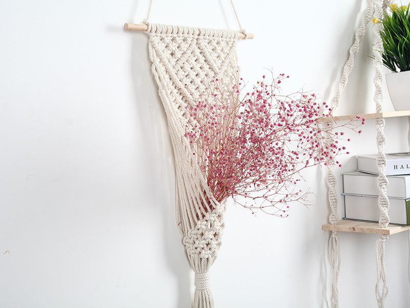 DecorOrnament™ Woven Cotton Net Bag Flower Basket